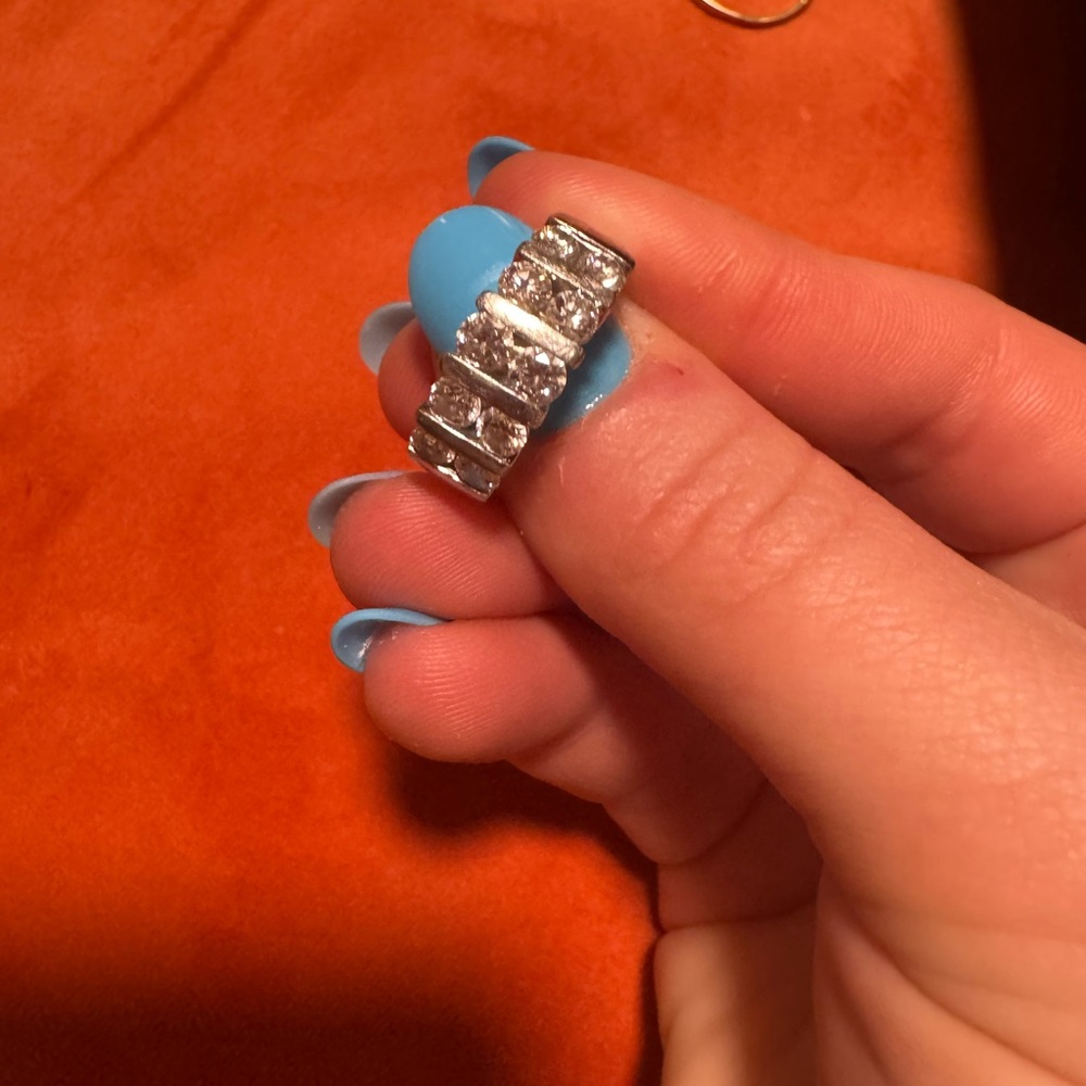 Solid Platinum (natural) Diamond Ring (PT950)